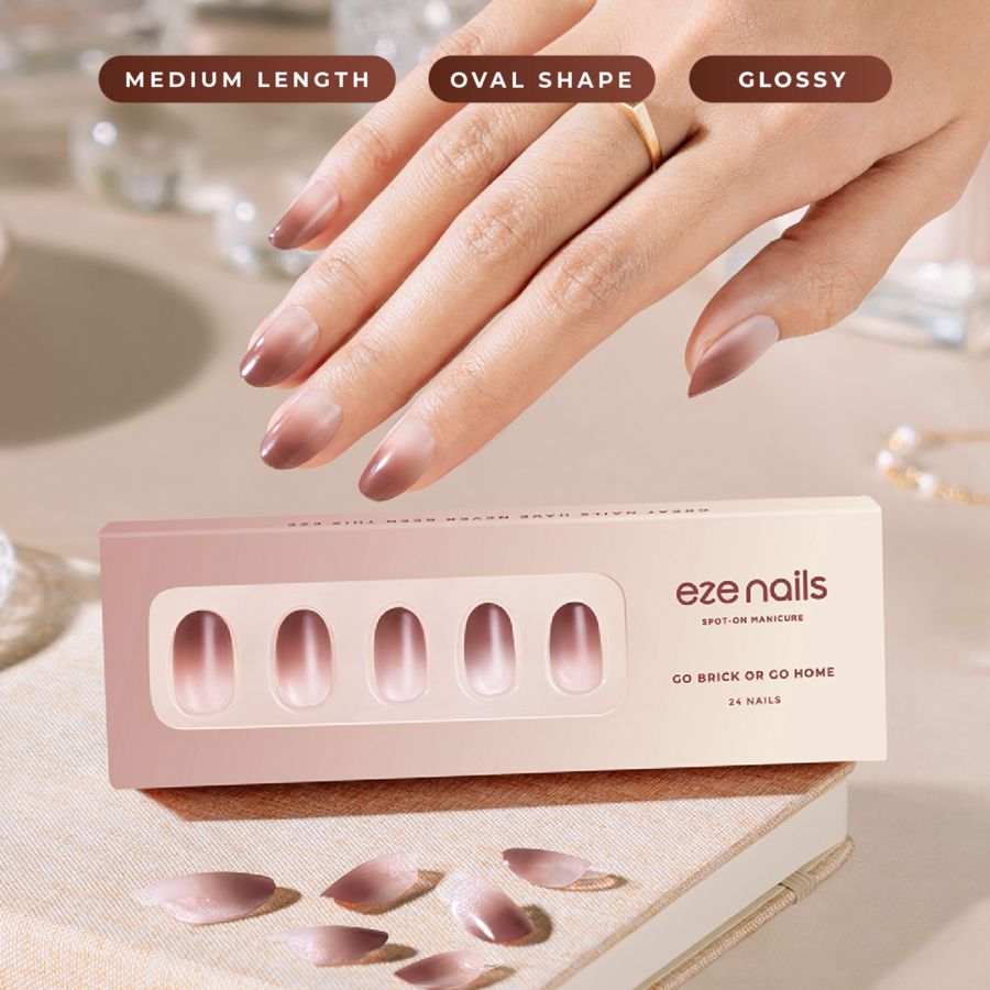Eze Nails Go Brick Or Go Home (Kuku Palsu Tempel) 1pack