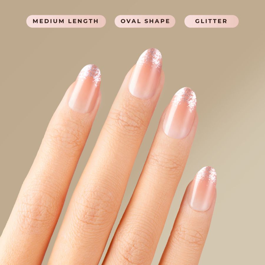 Eze Nails Charismatic In Nude Glitter (Kuku Palsu Tempel) 1pack