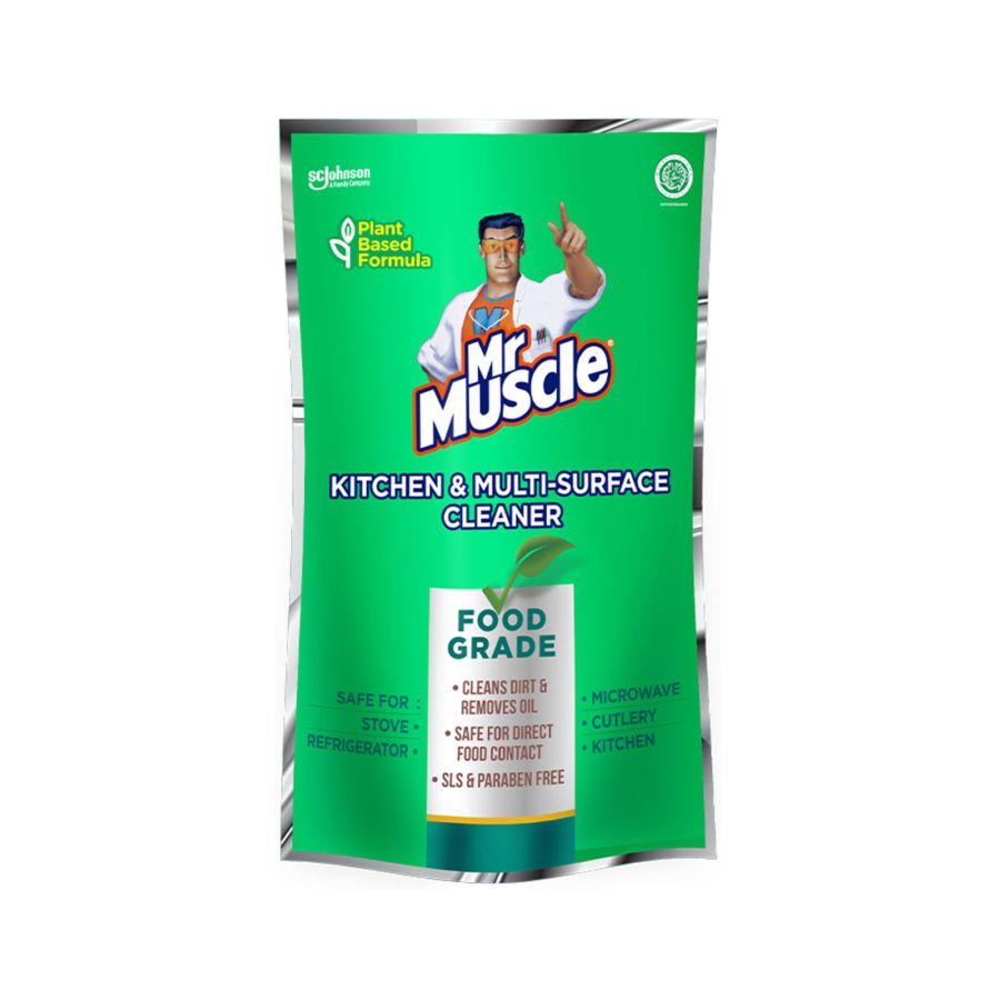 Mr Muscle Kitchen & Multi Surface Cleaner Cairan Pembersih Pouch 480ml