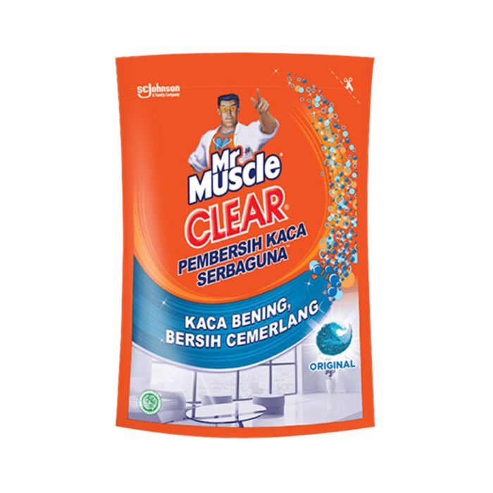 Mr. Muscle Clear Glass Liquid Blue pouch/Pembersih Kaca 400ml