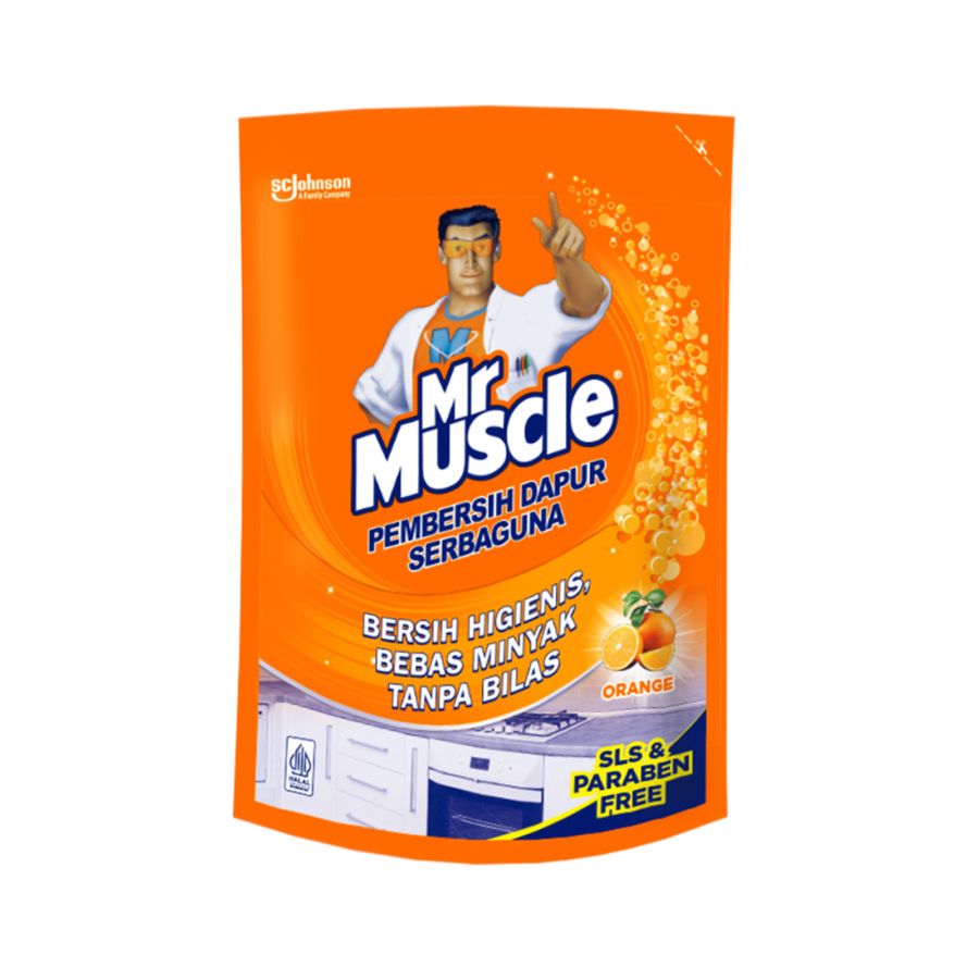 Mr Muscle Kitchen Orange Cairan Pembersih Dapur Serbaguna Pouch 400ml