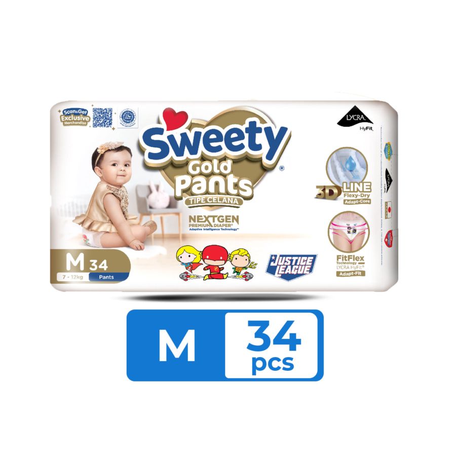 Sweety Gold Pants M34 1pack