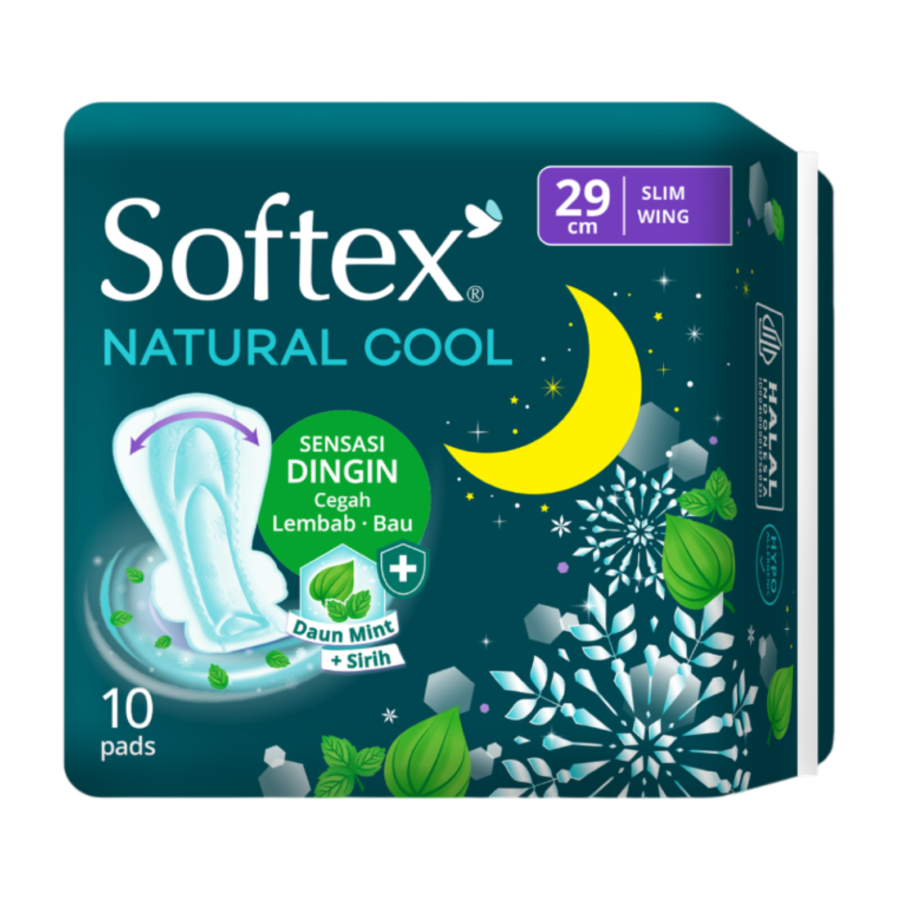 Softex Natural Cool Slim Wing 29cm Pembalut Kewanitaan 10pads