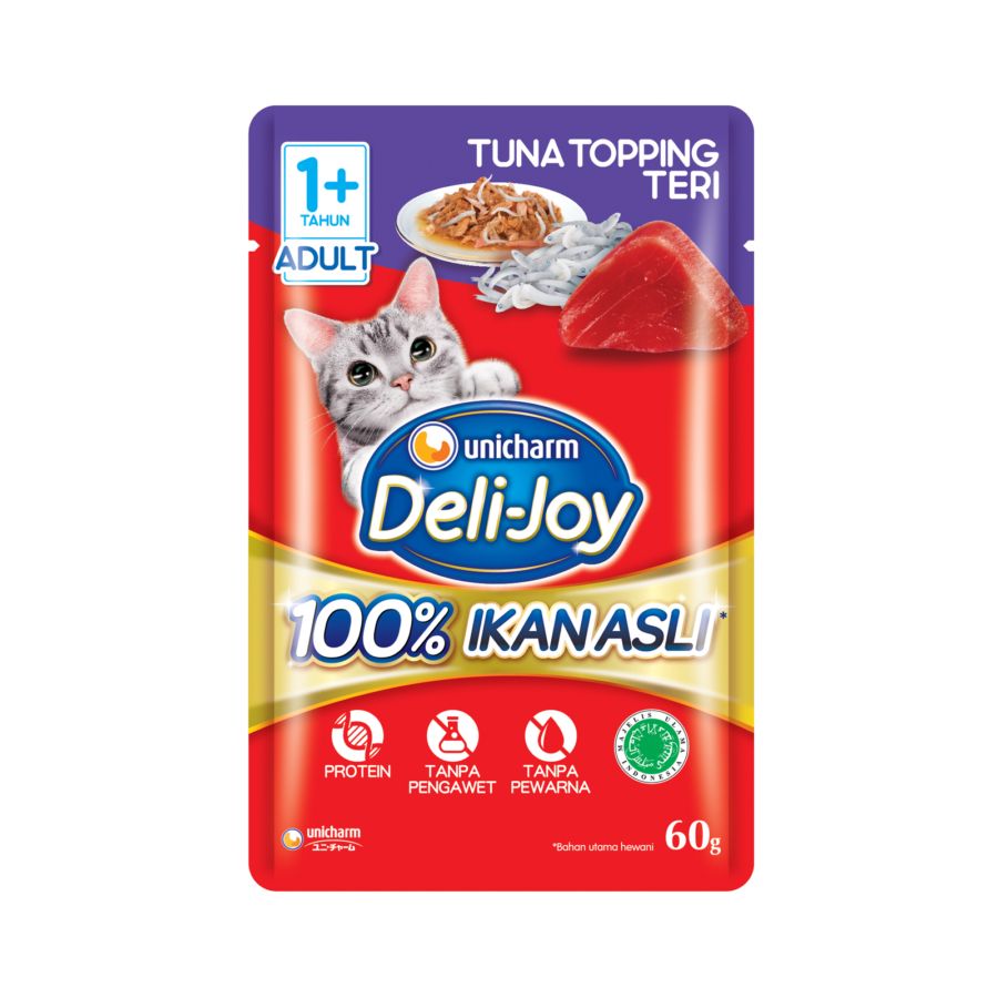Deli Joy Teri Adult Makanan Kucing Basah Pouch 60gram