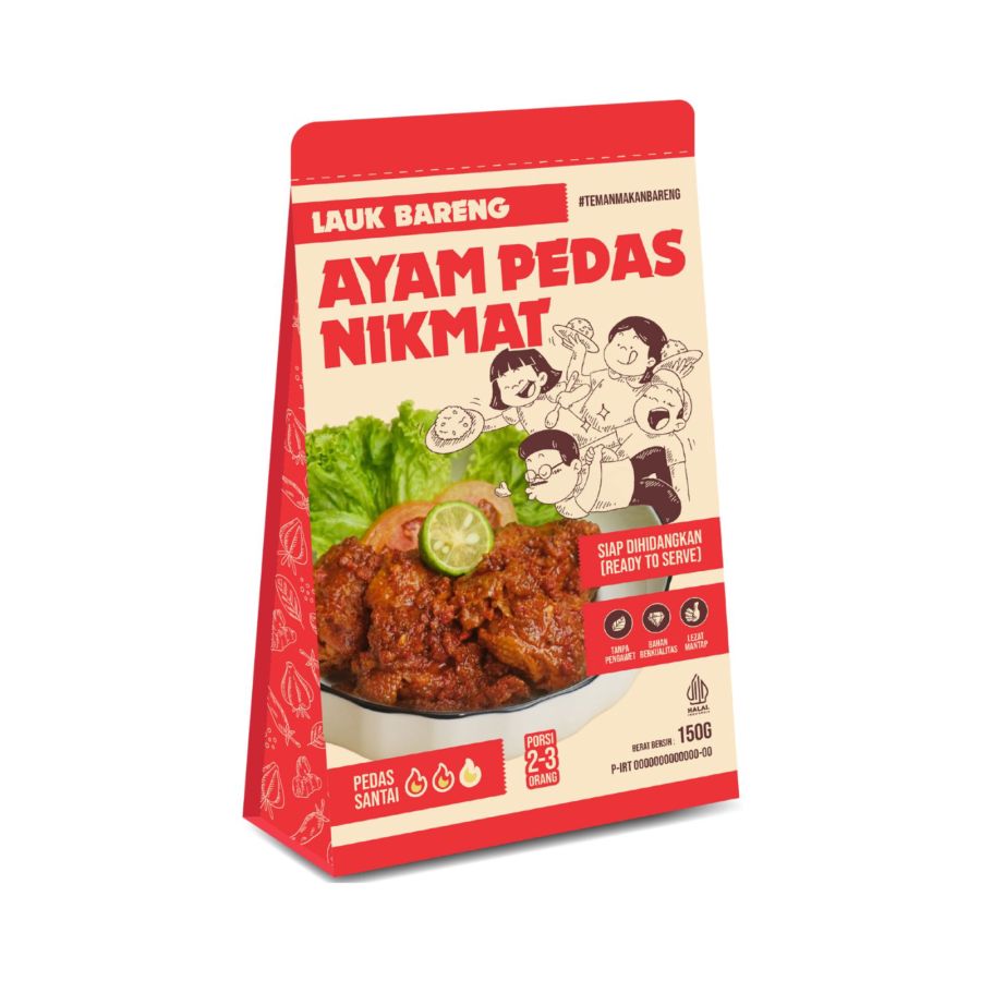 Lauk Bareng Ayam Pedas Nikmat 150gram