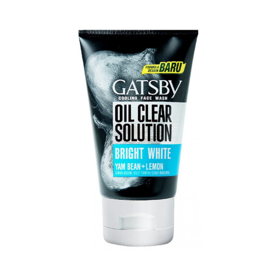 Bundle 2 Gatsby Oil Clear Solution Bright White Cooling Face Wash 100 gram