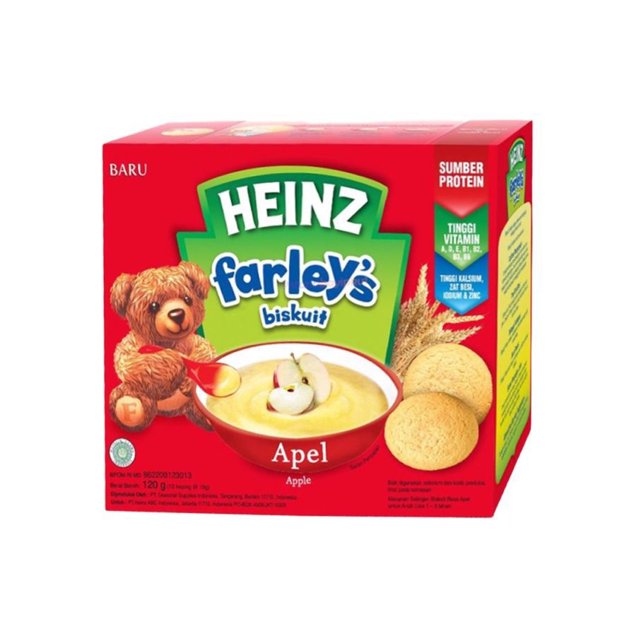 Bundle 3 Heinz Farleys Biscuit Bayi Apple 1 3 Thn 120 gram