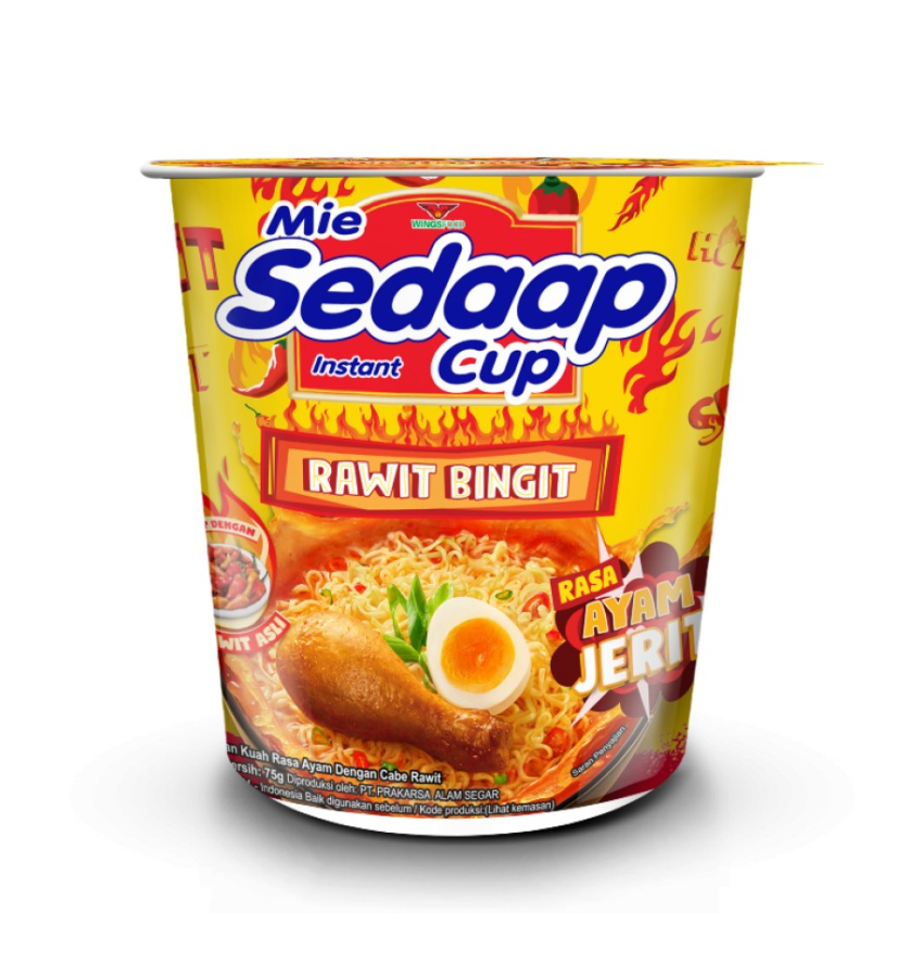 Bundle 3 Mie Sedaap Cup Rawit Bingit Ayam Jerit Mie instan 75 gram