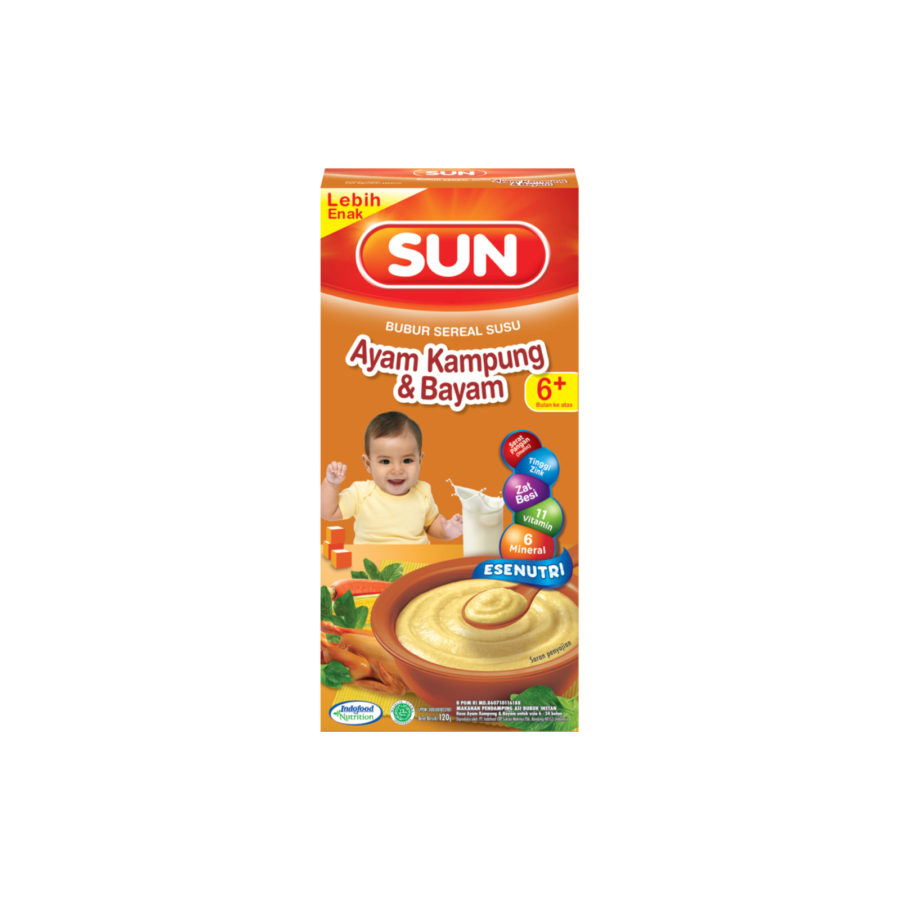 Bundle 5 Sun Bubur Sereal Susu Ayam Kampung Bayam Box 120gr 1pcs