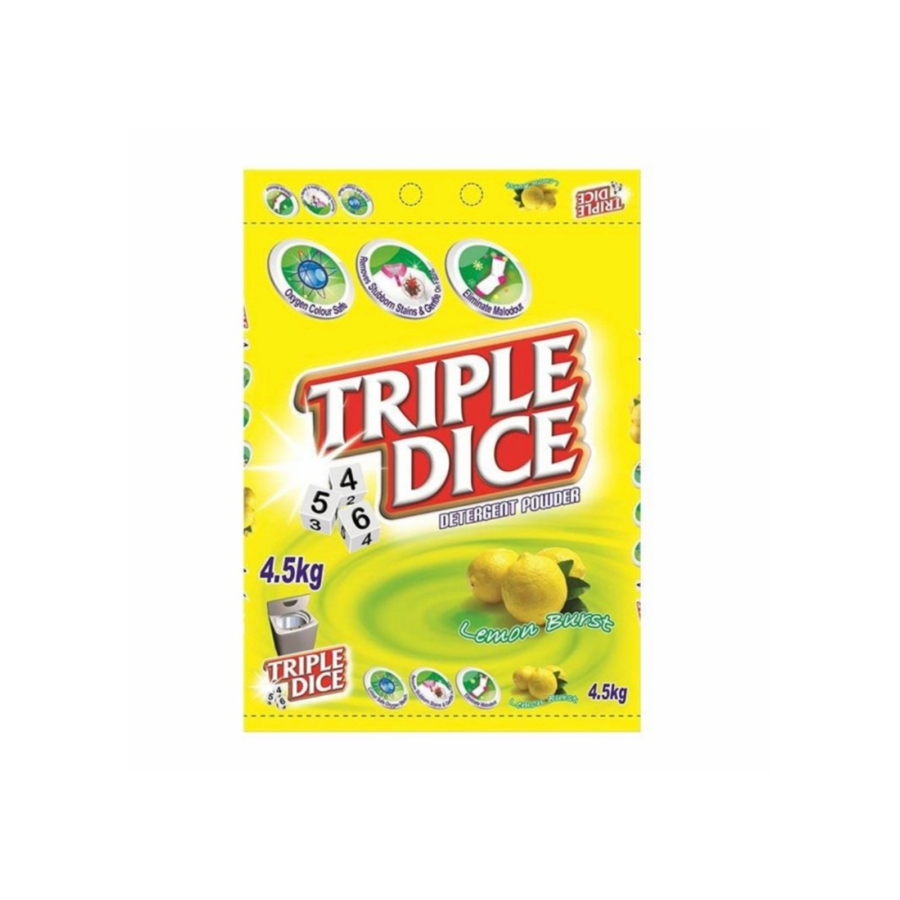 Bundle 5 Triple Dice Detergent Powder Lemon Burst 800gr