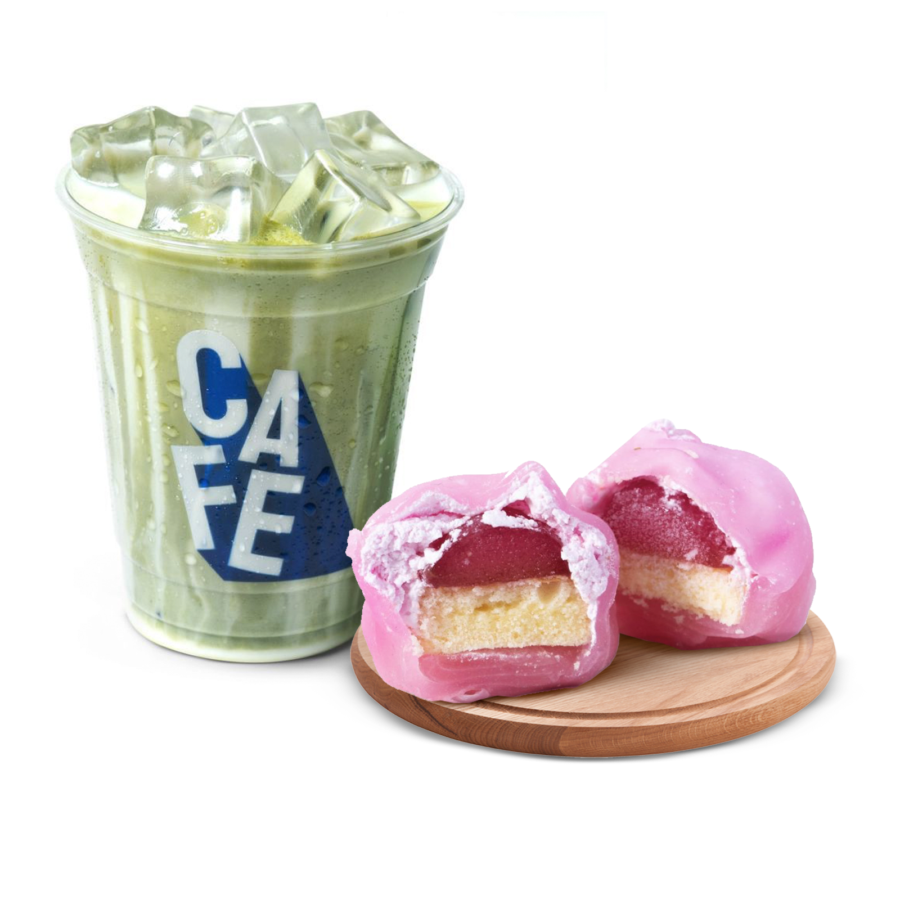 Bundle Strawberry Mochi 1 pcs & Signature Iced Matcha Latte - Regular