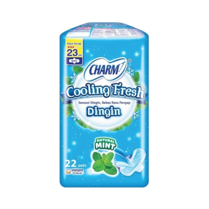 Charm Cooling Fresh Natural Mint Wing 23cm Pembalut Kewanitaan