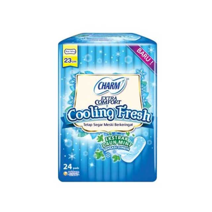 Charm Cooling Fresh Natural Mint Non Wing 23cm Pembalut Kewanitaan 1pack