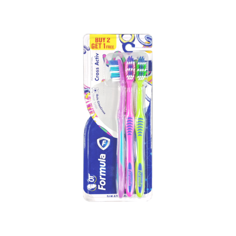 Formula Sikat Gigi Cross Activ Soft 3pcs 3pcs
