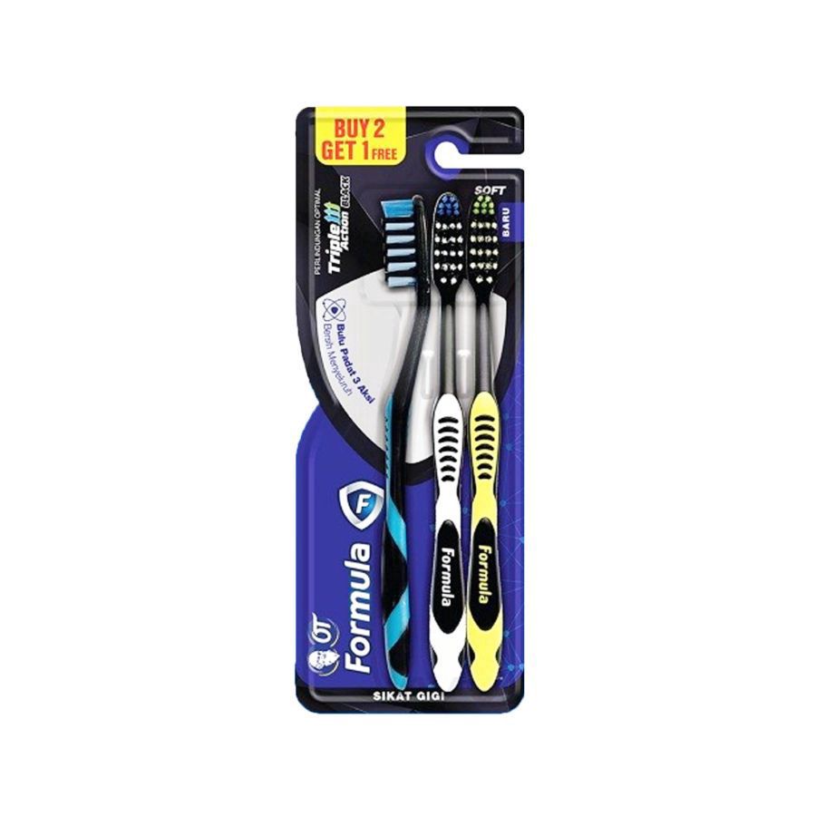 Formula Triple Action Soft Sikat Gigi 3pcs