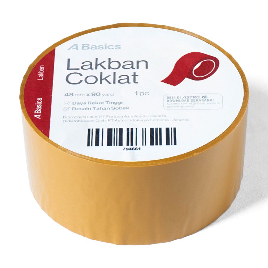 Lakban Coklat 48mm x 90 yard A Basics 1pcs