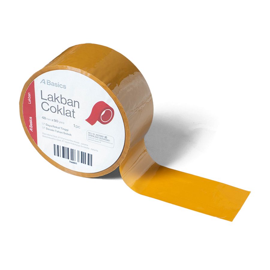 Lakban Coklat 48mm x 90 yard A Basics 1pcs