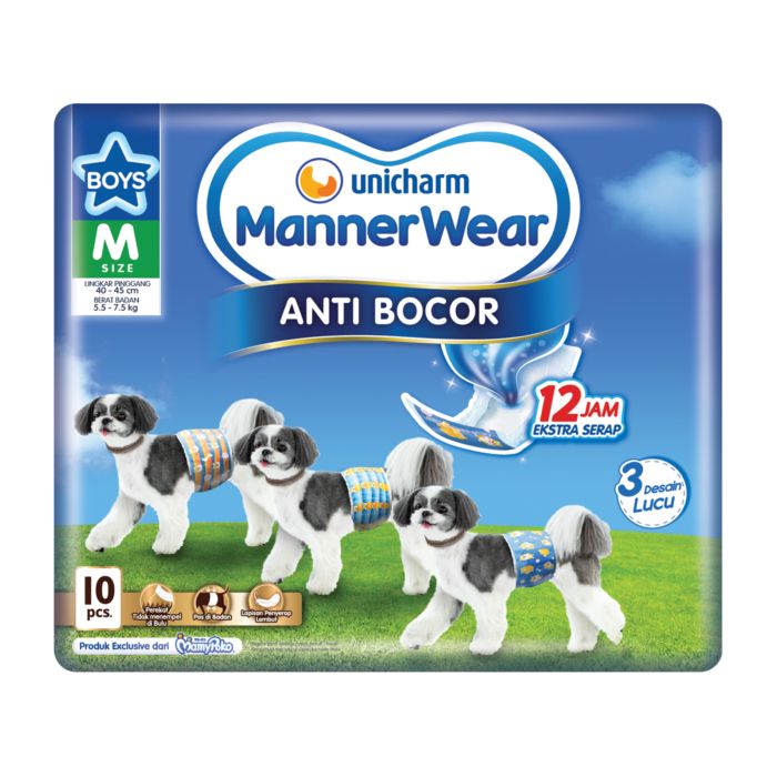 Unicharm MannerWear Boys Popok Anjing M10