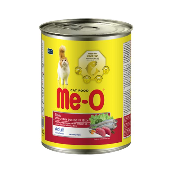 Me-O Can Cat Adult Tuna & Sardine Chunk Makanan Kucing