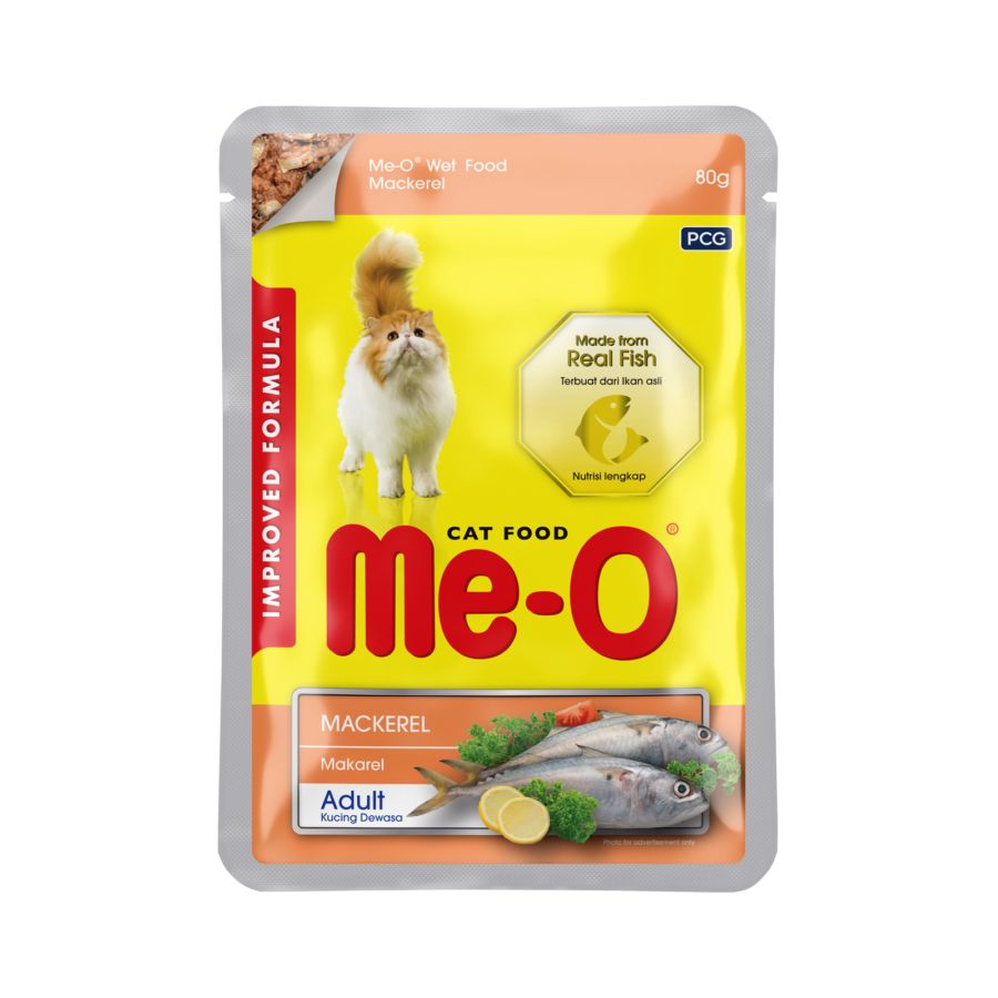 Me-O Mackerel Adult Makanan Kucing Basah Pouch 80gram