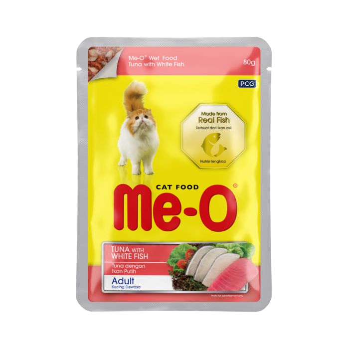 Me-O Pouch Cat Adult Tuna & White Fish Makanan Kucing