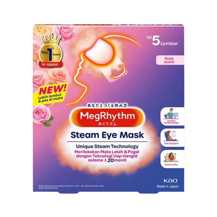 Megrhythm Steam Eye Mask Rose Scent 5 pcs