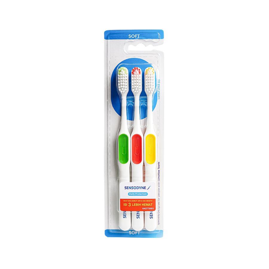 Sensodyne Sikat Gigi Sensitif Daily Protection Soft 3pcs 3pcs