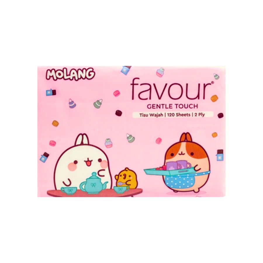 Bundle 10 Favour Character Facial Tissue Gentle Touch 2Ply 120 Sheets