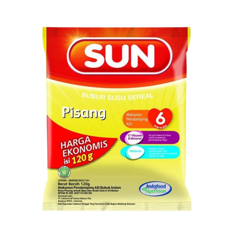 Sun Bubur Susu Sereal Rasa Pisang MPASI 120gram