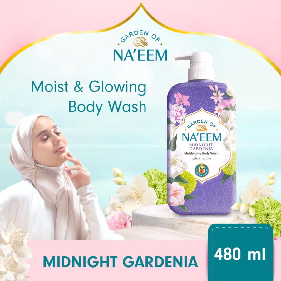 Garden of Naeem Midnight Gardenia Moisturizing Body Wash Bottle 480ml