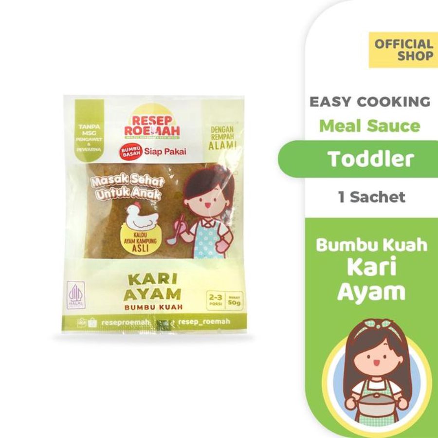 Resep Roemah Bumbu Instant Anak Kuah Kari Ayam 50gram
