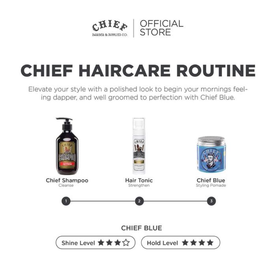 Chief Energetic & Polished Look Blue Pomade Water Based 120gram