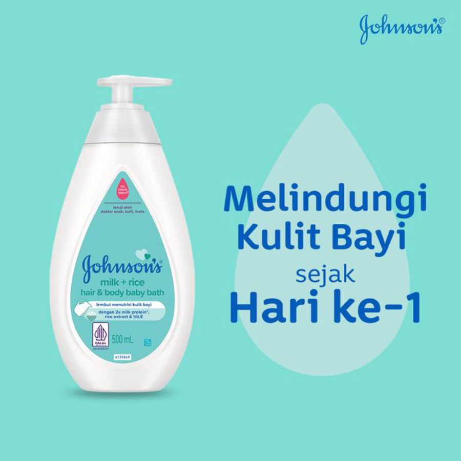 Johnson's Baby Hair & Body Baby Bath Milk + Rice 500ml