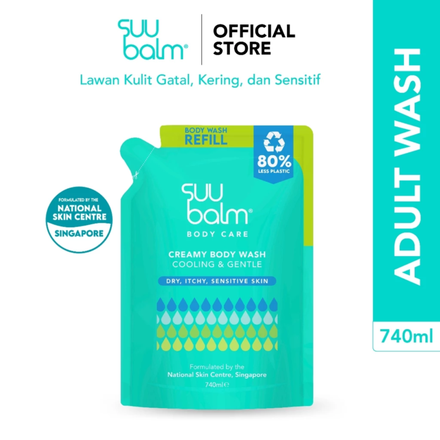 Suu Balm Cooling & Gentle Creamy Body Wash Refill 740ml