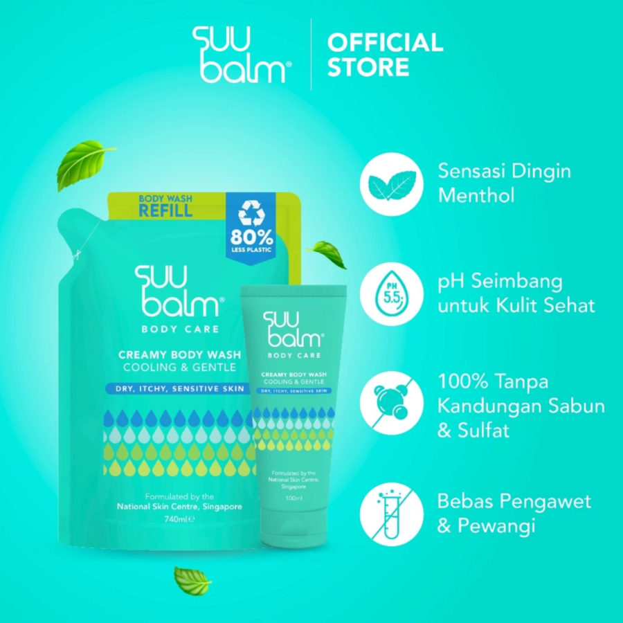 Suu Balm Cooling & Gentle Creamy Body Wash Refill 740ml