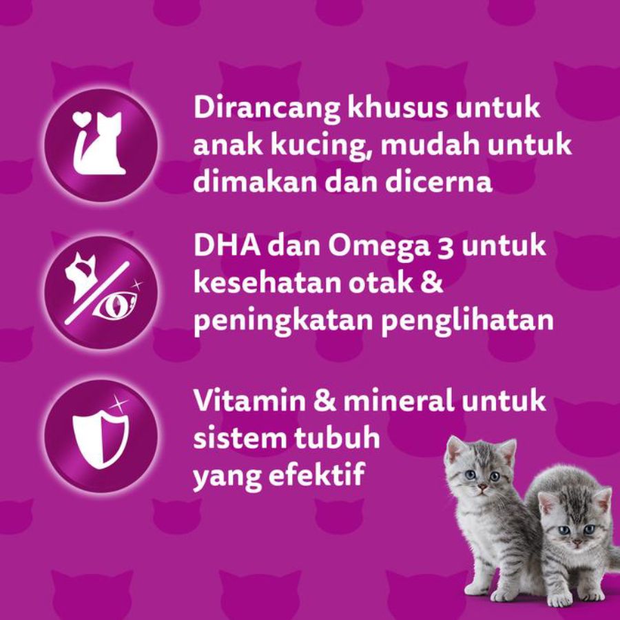 Whiskas Junior Chicken Mousse Makanan Kucing Basah Pouch 80gram