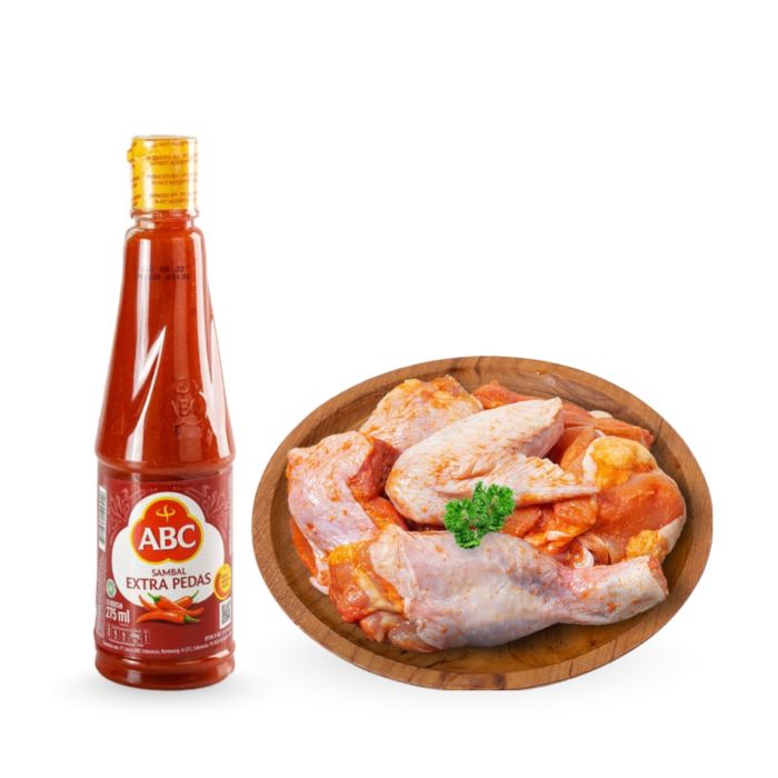 ABC Saus Sambal Extra Pedas 270 ml & Ayam Parting Marinasi Bumbu Original Oke Chicken 500 gram
