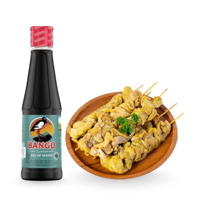 Bango Kecap Manis Botol 189 gram & Sate Kulit Ayam Bumbu Kuning Oke Chicken 500gram