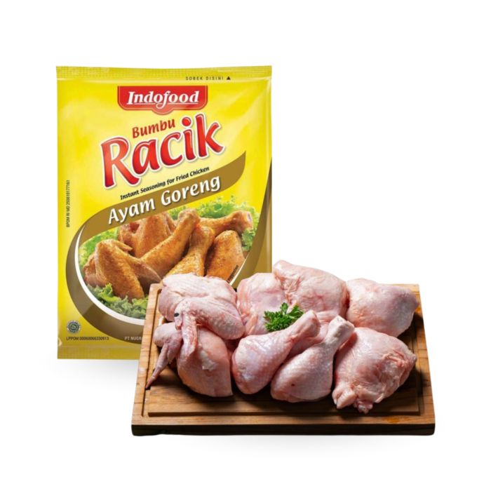 Indofood Bumbu Racik Ayam Goreng 26 gram & Olagud Ayam Potong 8 Probiotik 900 gram