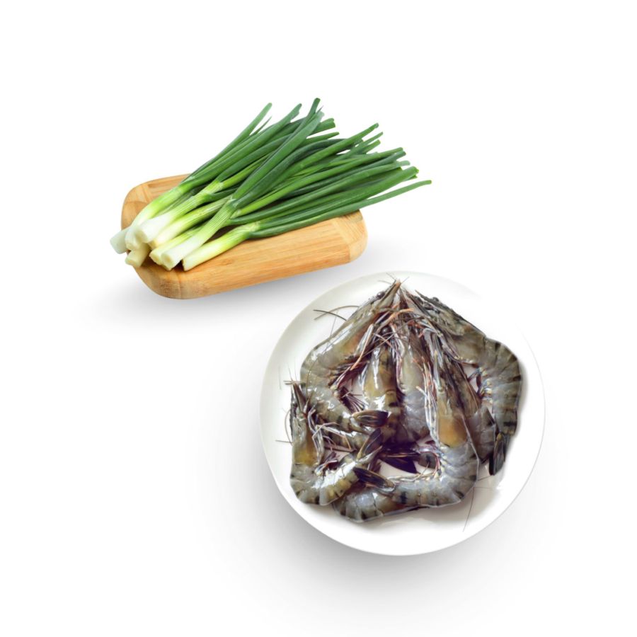 Bundle Daun Bawang Astro Farm 150 gram & Udang Vaname Kaja - Astro Goods 500gram 500 gram