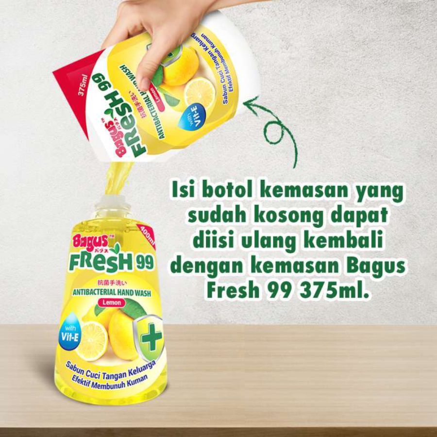 Bagus Fresh 99 Lemon Antibacterial Hand Wash 375ml