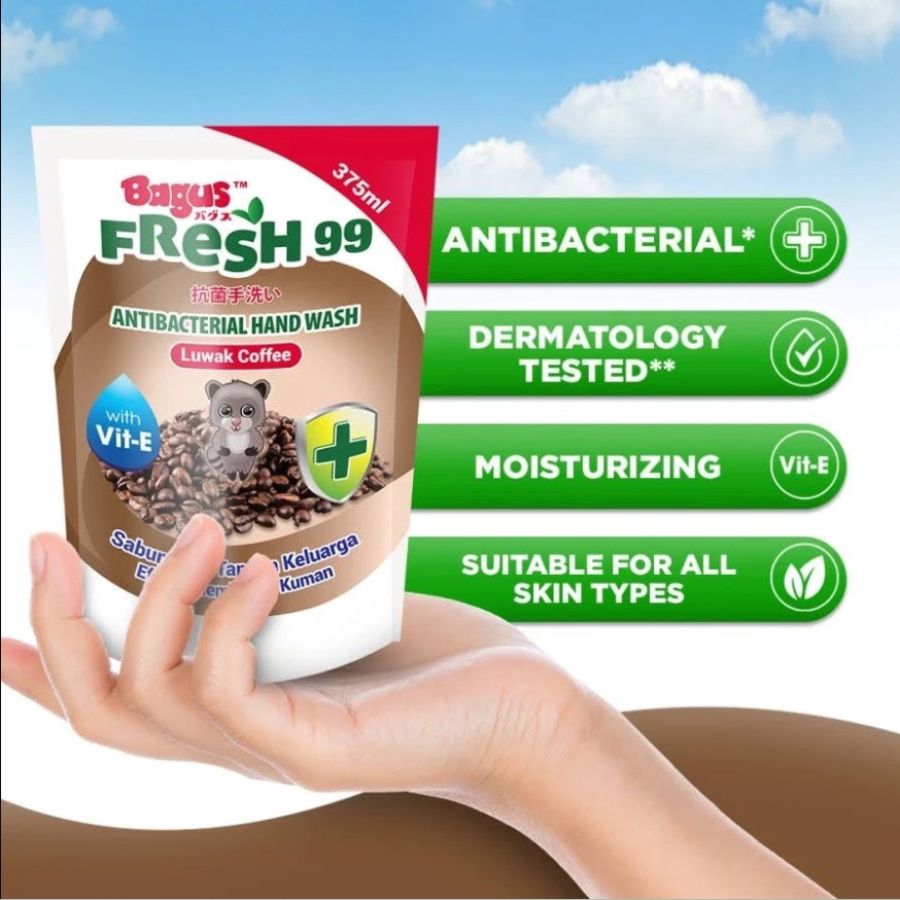 Bagus Fresh 99 Luwak Coffee Antibacterial Hand Wash 375ml