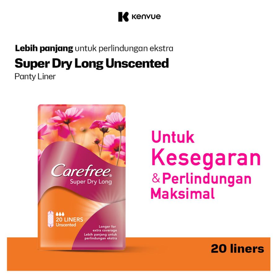 Carefree Super Dry Long Unscented Pembalut Kewanitaan 20pads