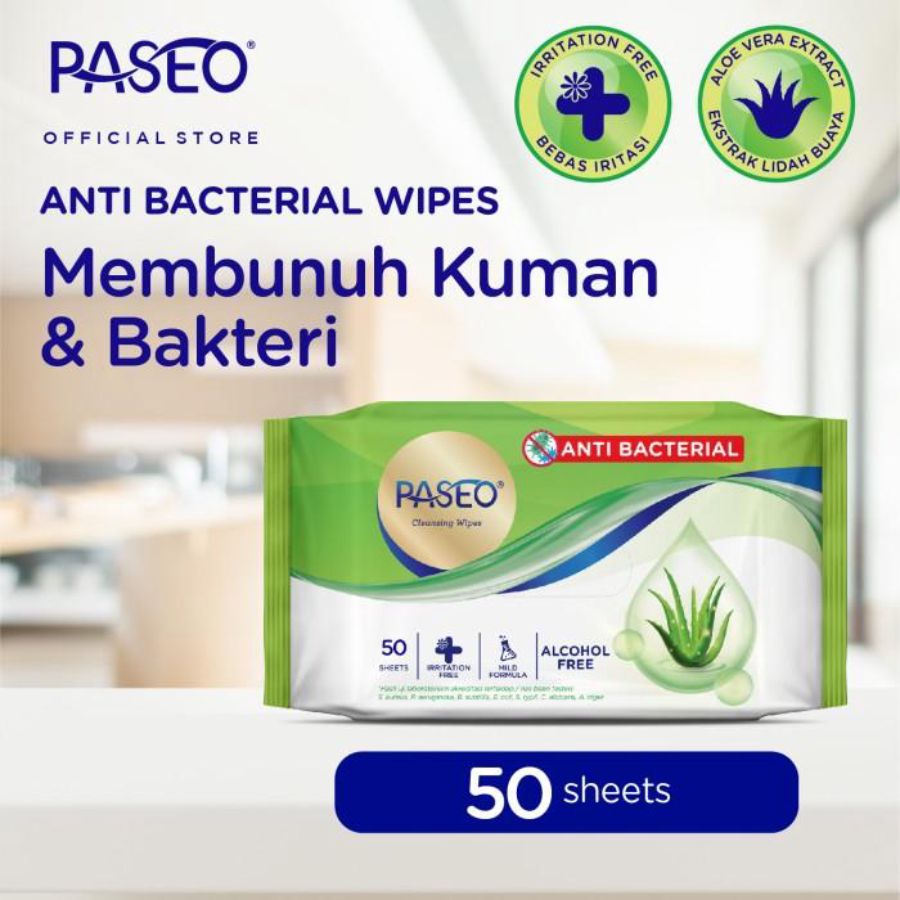 Paseo Anti Bacterial Wipes Gazette 50sheets
