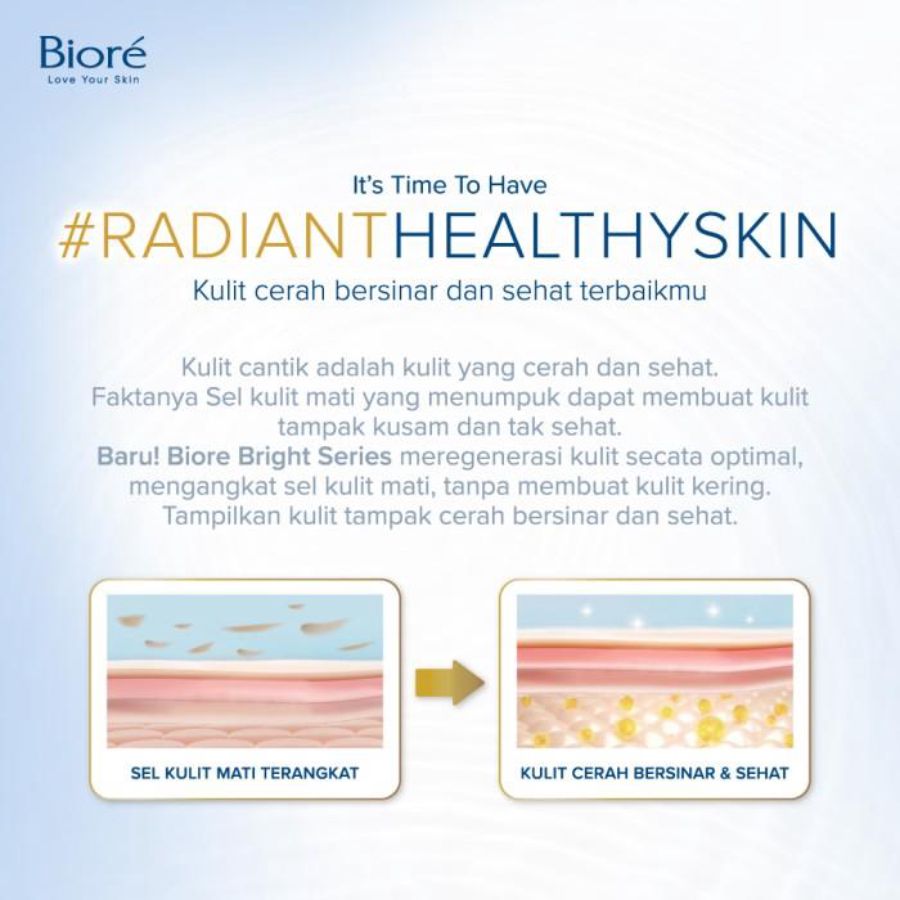 Biore Bright White Scrub Body Foam Pouch 380ml