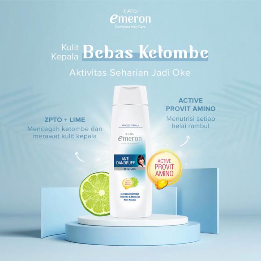 Emeron Shampoo Dandruff Control Putih Botol 340ml