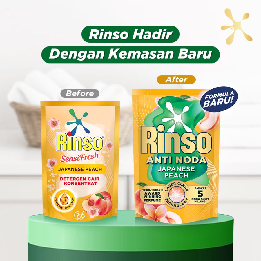Rinso Anti Noda Japanese Peach Deterjen Cair 510gram