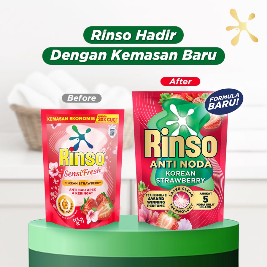 Rinso Anti Noda Korean Strawberry Deterjen Cair 510gram