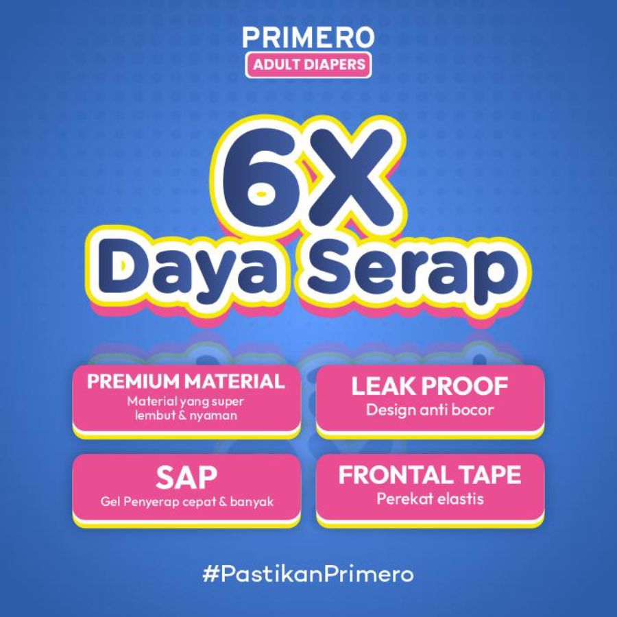 Primero Adult Diapers XL8 Perekat Popok Dewasa 1pack
