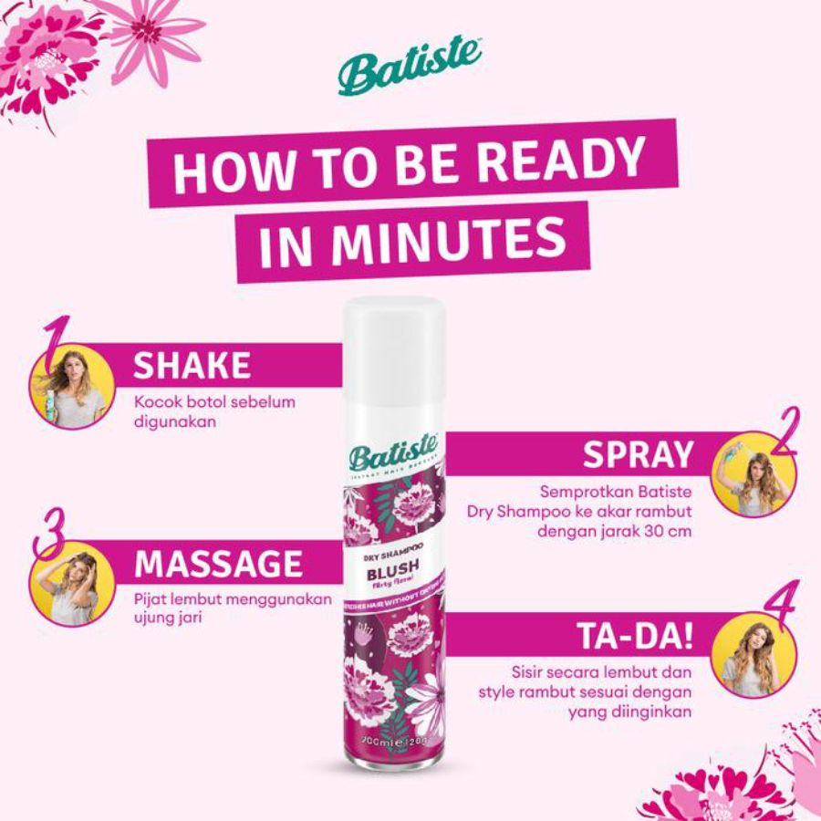 Batiste Floral & Flirty Blush Dry Shampoo 50ml